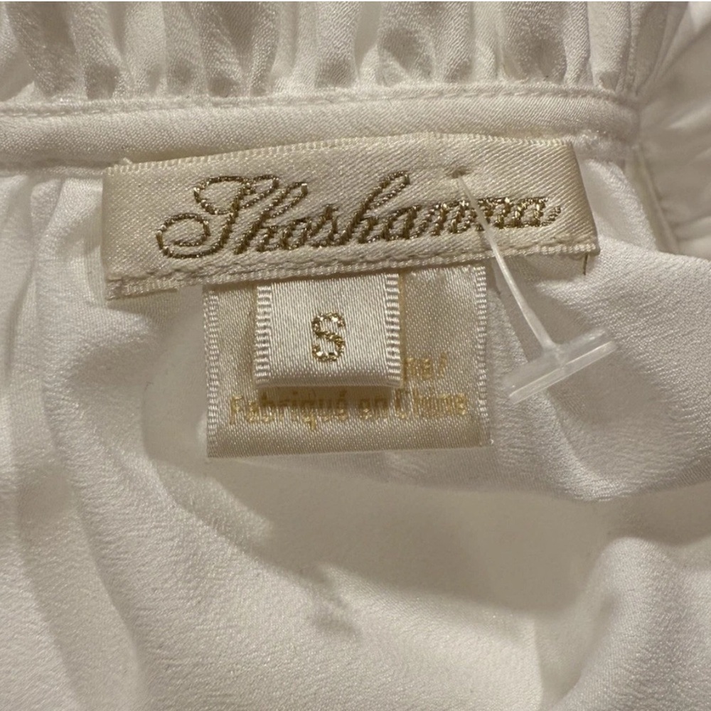 Shoshanna Eyelet Blouse White Ruffle Tie Neck Small - Picture 6 of 8